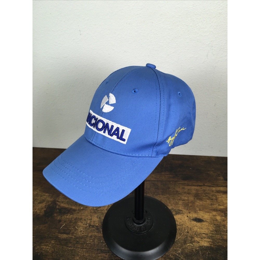 Ayrton Senna Nacional Cap Baseball Style Adjustable Hat Blue F1 Racing